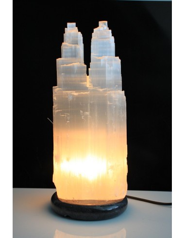 Lampe Selenit "Twin", ca. 35 cm Höhe
