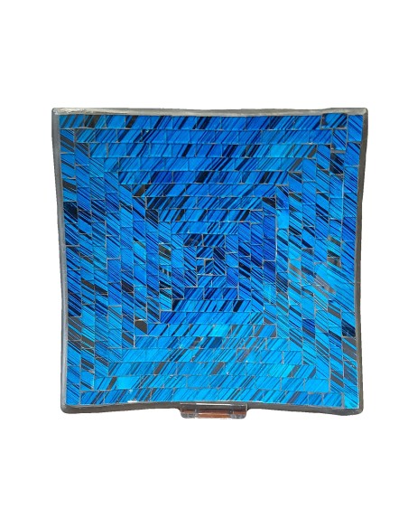 Terrakottaschale
mit Glassteinchen,blau,  quadratisch
Größen ca. 20 / 30 cm
Indonesien