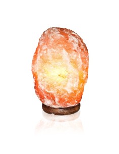 Salzkristall-Lampe ca. 3 - 6 kg inkl. Holzsockel & Elektromaterial Herkunft: Saltrange in Pakistan