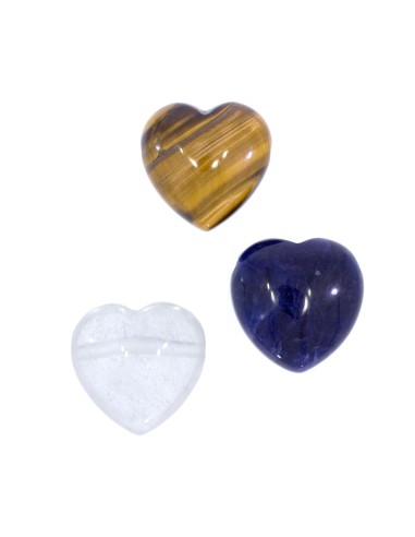 Anhänger gebohrt Herz ca. 30 x 30 mm,

Ø Bohrung ca. 2,5 mm,

verschiedene Steinsorten,
hochwertigere Steine