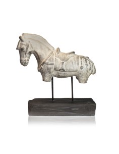 Skulptur Pferd auf Sockel, Sandguss