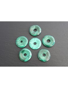 Anhanger gebohrt Donut ca. 35 mm Malachit